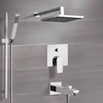Remer TSR41 Tub and Shower Faucet Set with Handheld and Rain Shower Head